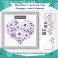 Floral Heart 7.5 Inch Card Front, Decoupage, Insert and Sentiments No. 5