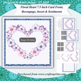 Floral Heart 7.5 Inch Card Front Topper with Decoupage, Insert & Sentiment Tiles No.9