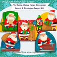 Santa 3D Decoupage Shaped Christmas Cards Bumper Kit
