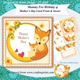 Mummy and Baby Fox Birthday and Mothers Day 7.5 Inch Card Front and Insert