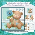 Love You To The Moon and Back 7.5 Inch 3D Decoupage Card Front & Insert & Extra Sentiments