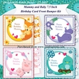 Mother and Baby Animals Birthday and Mothers Day 7.5 Inch Card Fronts Bumper Kit