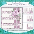 Pretty Purple Roses Sympathy Card Front and Insert