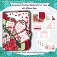 Geraniums Scalloped Edge Pocket Card with Envelope and 15 Tags
