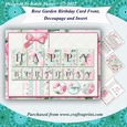 Happy Birthday Card Front with Decoupage and Insert