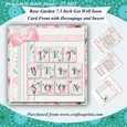 Get Well Soon 7.5 Inch Card Front with Decoupage and Insert