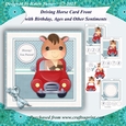Driving Horse Card Front with Sentiments for Birthday, Ages, & More