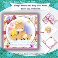 Mother and Baby Giraffe Mothers Day and Birthday Card Front and Insert