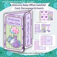 New Baby Welcome Offset Gatefold Card - Baby Hippo