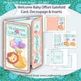 New Baby Welcome Offset Gatefold Card - Baby Lion