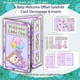 New Baby Welcome Offset Gatefold Card - Baby Monkey