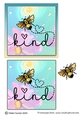 Bee Kind Flying Bee Card Front Card Topper