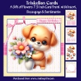 A Gift of Flowers 7.5 Inch 3D Decoupage Card Front with Insert and Sentiments