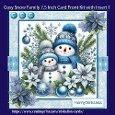 Cosy Snow Family 7.5 Inch Card Front and Insert No.1