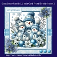 Cosy Snow Family 7.5 Inch Card Front and Insert No.2
