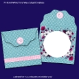 Pink and White Floral Wavy Edged Envelope