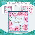 Happy Birthday Tea Roses 7 x 7 Inch Card Front Mini Kit Topper with Decoupage