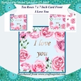 I Love You Tea Roses 7 x 7 Inch Card Front Mini Kit Topper with Decoupage