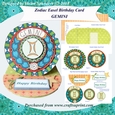 Gemini - Zodiac Easel Birthday Card