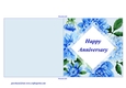 Blue Dahlias Quick and Easy Print, Cut and Fold Anniversary Card