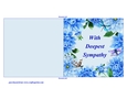 Blue Dahlias Quick and Easy Print, Cut and Fold Sympathy Card