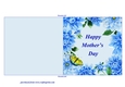 Blue Dahlias Quick and Easy Print, Cut and Fold Mothers Day Card