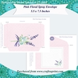 Pink Floral Fancy Envelope 5.5 x 7.5 Inches