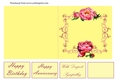 Peonies Quick and Easy Cut and Fold Card with Tags - yellow