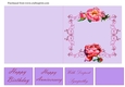 Peonies Quick and Easy Cut and Fold Card with Tags - lilac