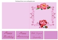 Peonies Quick and Easy Cut and Fold Card with Tags - mauve