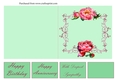 Peonies Quick and Easy Cut and Fold Card with Tags - mint green