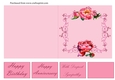 Peonies Quick and Easy Cut and Fold Card with Tags - pink