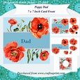 Poppy Dad 7 x 7 Inch Card Front Topper with Decoupage & Insert