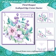 Floral Bouquet Scalloped Edge Corner Stacker 7 x 7 Inch Card Front