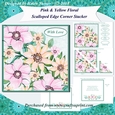 Pink and Yellow Floral Scalloped Edge Corner Stacker 7 x 7 Inch Card Front