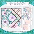 Pink and Lilac Floral 7 x 7 Inch Diamond Stacker Card Front