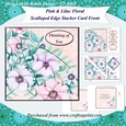 Pink and Lilac Floral Scalloped Edge Corner Stacker Card Front
