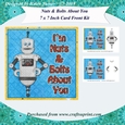Im Nuts and Bolts About You 7 x 7 Inch Card Front with Decoupage
