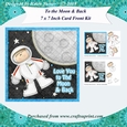 Love You To The Moon and Back  7 x 7 Inch Card Front with Decoupage