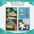 4 Space Themed 7 x 7 Inch Card Fronts Bumper Kit with Decoupage