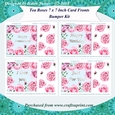 Tea Roses 7 x 7 Inch Card Fronts Toppers with Decoupage Bumper Kit