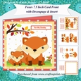 Foxes 7.5 Inch Card Front with Decoupage & Insert