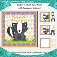 Badger 7.5 Inch Card Front with Decoupage, Insert & Various Sentiment & Birthday Ages Tiles