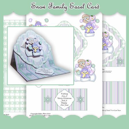 Snow Family Christmas Easel Card