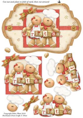 Gingerbread Christmas Shaped Card Front