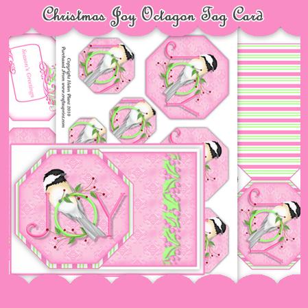 Christmas Joy Octagon Tag Card - Stacker