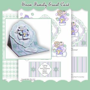 Snow Family Christmas Easel Card