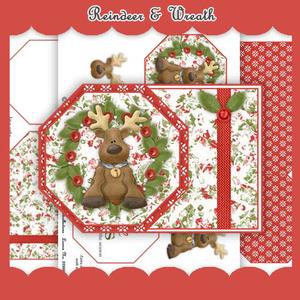 Reindeer Octagon Tag Card