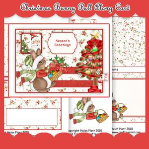 Christmas Bunny Pull Along Card