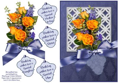 Orange Rose Bouquet on Lace Step by Step